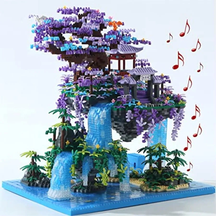 

Cherry Blossom Tree Building Set with Box 4574Pcs Original Scene Music Japanese Sakura Tree House Type: Symphony Cherry Bonsai