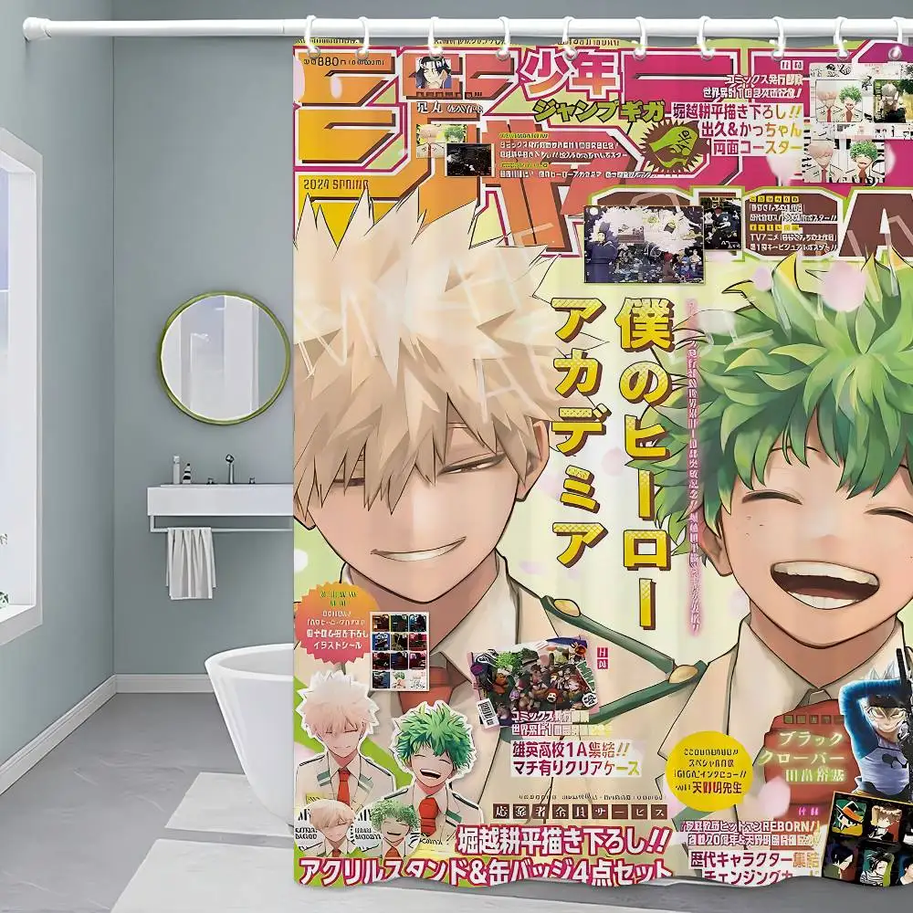 

Занавеска для душа в стиле аниме «My Hero Academia», декоративная занавеска для душа в ванной комнате, водонепроницаемая занавеска для душа с крючками
