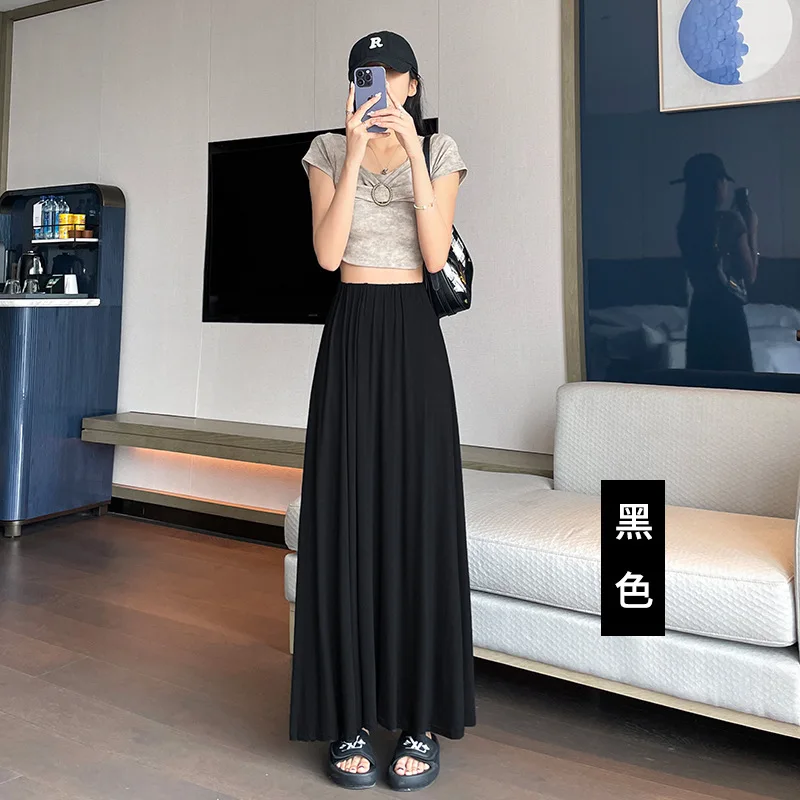 

New arrival super soft modal comfortable skirt high waist casual large swing skirt