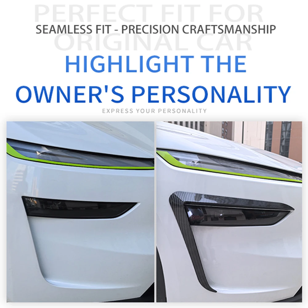 Heenvn Front Bumper Fog Lamp Wind Knife Spoiler For Tesla Model Y Juniper Launch Model Y L 2025 2026 1 Pair Eyebrow Trim Cover