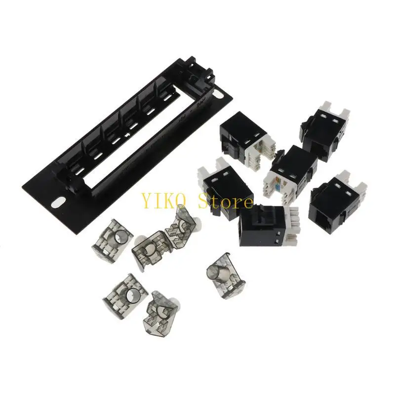 K32C CAT6 RJ45 Networking Cable Adapter 6 Port Panel for Ethernet Networking