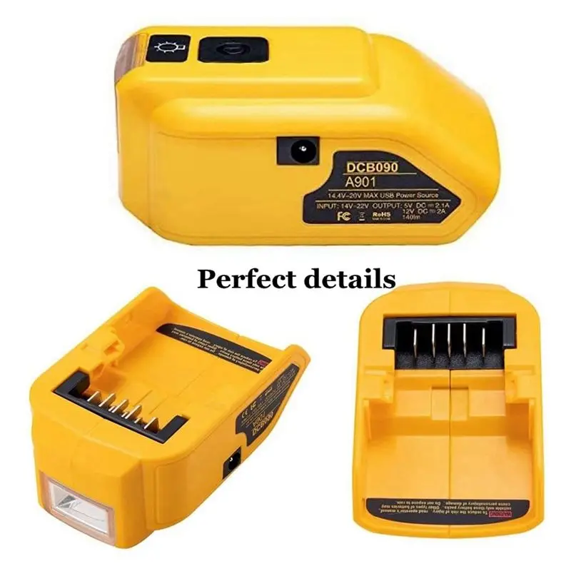 ABGE-2X DCB090 Battery Adapter DCB090 Power Source Converter For 18V 20V Max Lithium Battery With DC Port