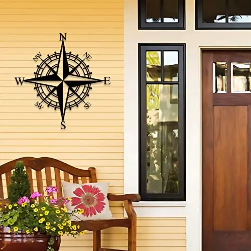 

Metal Nautical Compass Home Art Decoration Pirate's Wall Hanging Decor Gifts for Bedroom Living Room Garden Farmhouse Decor