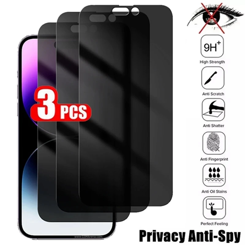 3PCS Privacy Tempered Glass Anti-Spy Screen Protector For MOTO E20 G30 G50 5G G20 E7 G8 Play One Vision Plus