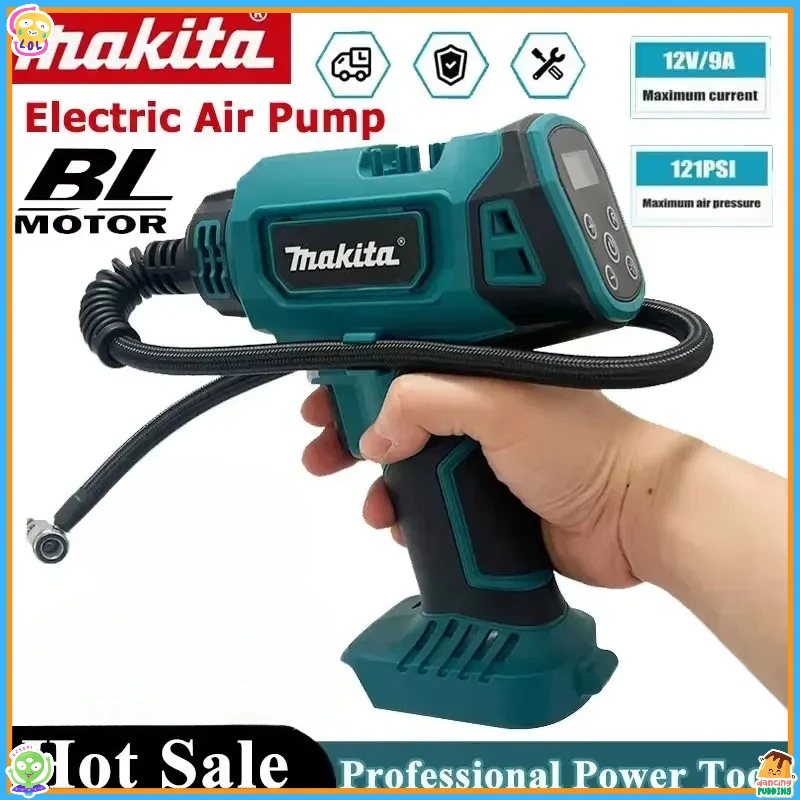 

Беспроводной электрический насос Makita, 18В, автомобильный компрессор, автоматический ручной компрессор, электроинструмент