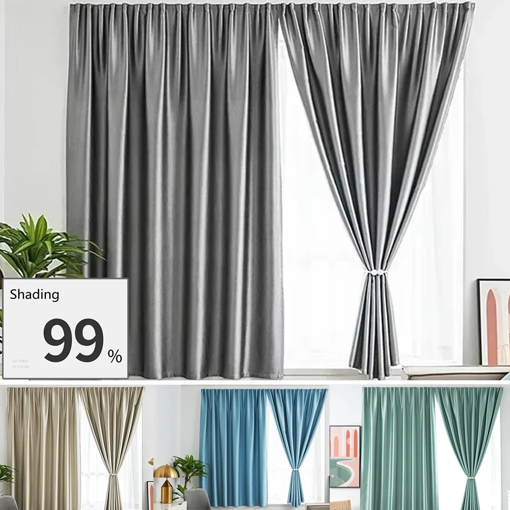 1Panel 1pc Solid Blackout Curtains with Grommets, Total Privacy Drapes for Bedroom（Non Perforated Curtains） 창문 커튼