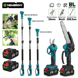 NEWBENY 4 IN 1 Brushless Telescoping Pole Electric Chainsaw High Branch Scissors Garden Pruning Tool For Makita Battery Pin