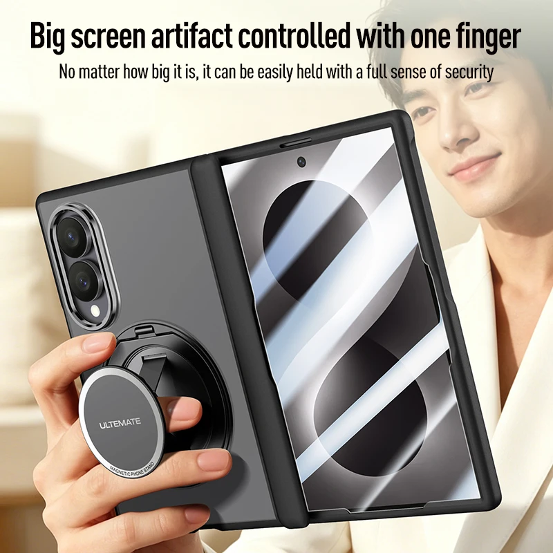 Magnetic Skin-Fee Stand Shell-Film Integrated Shockproof Case For Samsung Galaxy Z Fold 8 5G with Magsafe Hinge Protection Cover