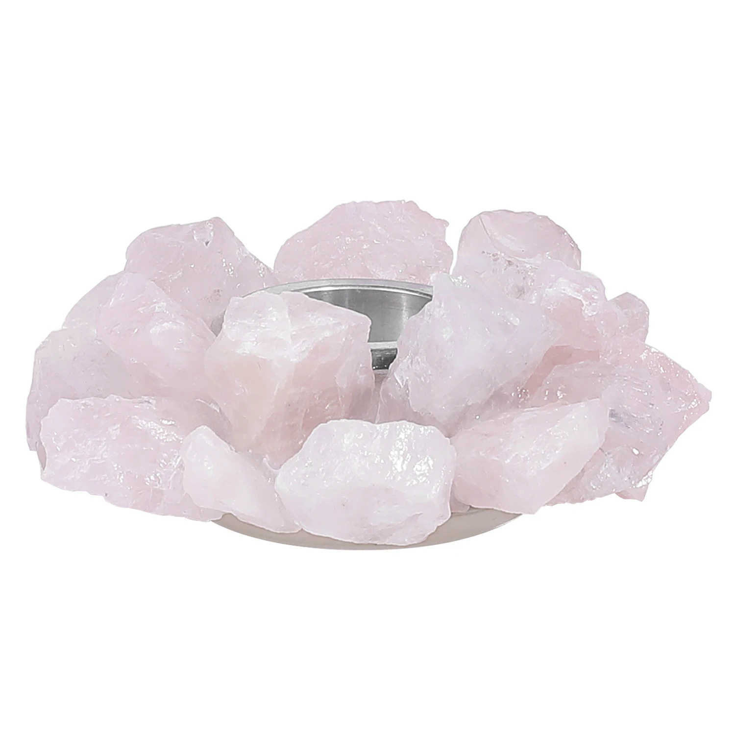 1PC Natural Rose Quartz Candle Holder Stones Crystal Raw Minerial Candlestick Home Decoration Wedding Dinner Decor