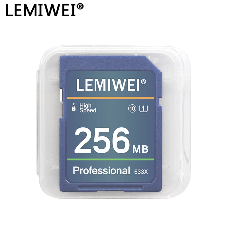 بطاقة SD للكاميرا 256 ميجابايت 512 ميجابايت 1 جيجابايت 2 جيجابايت فئة عالية السرعة 10 U1 بطاقة SD احترافية 633X بطاقة ذاكرة UHS-I LEMIWEI للكاميرا