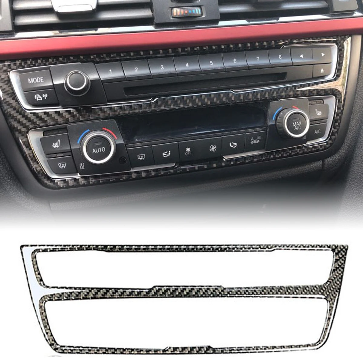 Carbon Fiber / ABS Interior Center Console Decoration Frame Trim Cover For BMW 3 4 Series GT F30 F32 F34 2013-2018 Car Styling