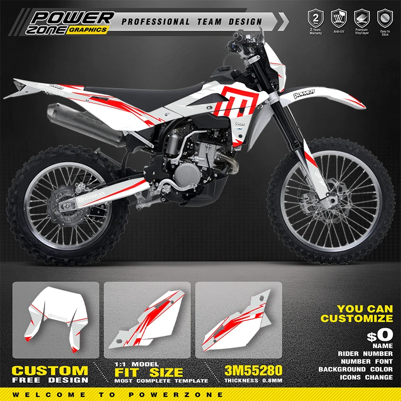 

PowerZone Custom Team Graphics Decals Stickers Kit For Husqvarna 08-13FE250 2008-2013 Stickers 08