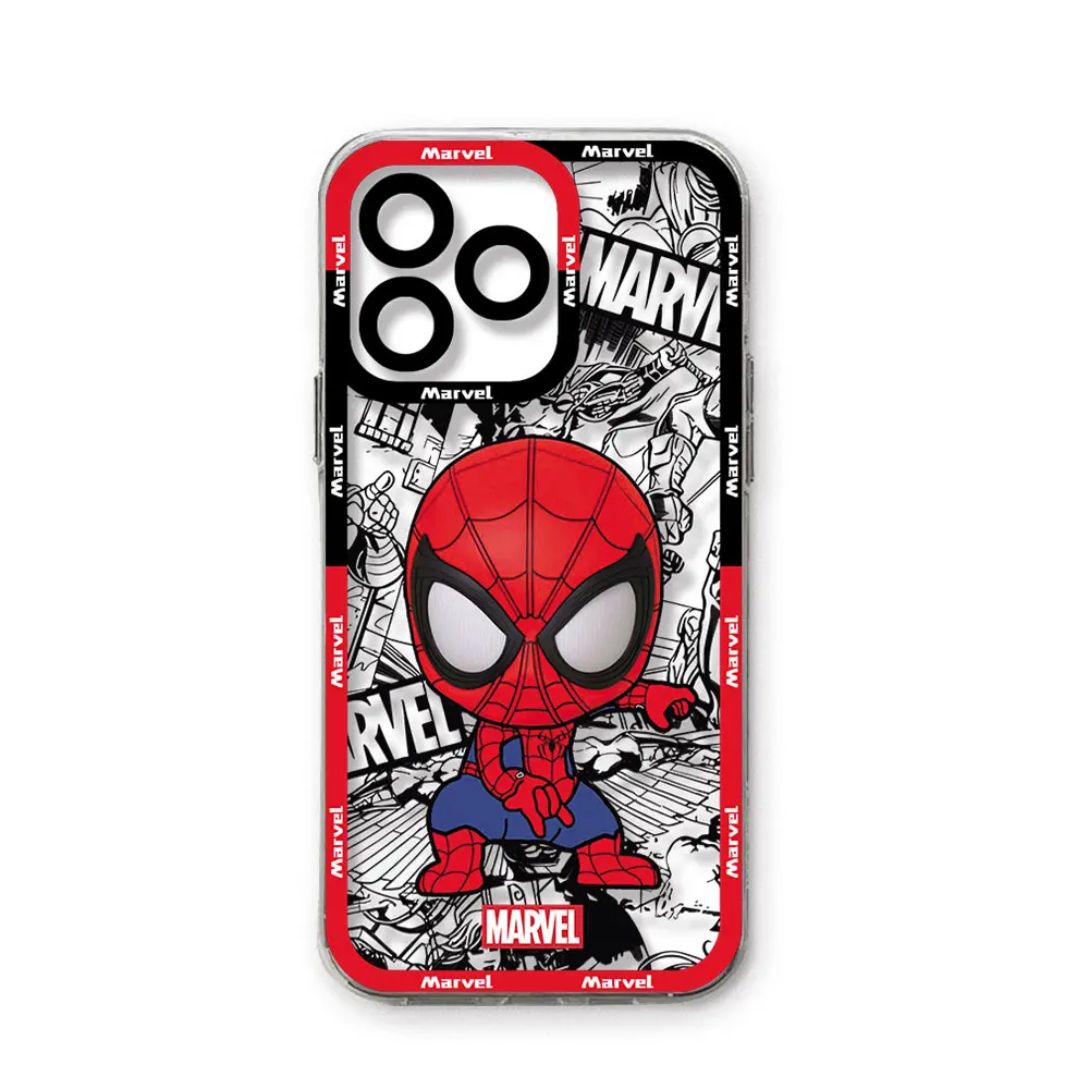 Marvel SpiderMans Movie Phone Case For iPhone 15 14 13 12 11 Mini Pro Max X XR XSMax 6S 6 7 8 Plus SE20 Transparent Cover