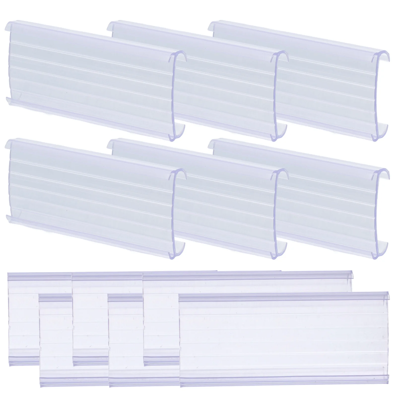

30pcs Label Holders Clear Plastic for Wire Shelves Baskets Refrigerators Storage Transparent Detachable Tag Clips Pantry Cart
