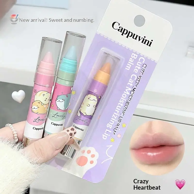 

Увлажняющий бальзам для губ Cappuvini Cat - Нежная формула, длительное питание, незаменим для ухода за губами осенью и зимой