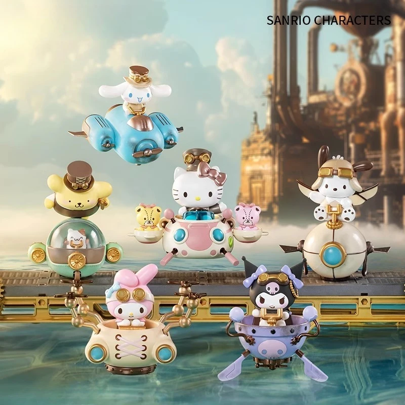 Hello Kitty Sanrio Family Steampunk Series Blind Box Figure Kuromi Collectible Toy   Christmas gifts for children