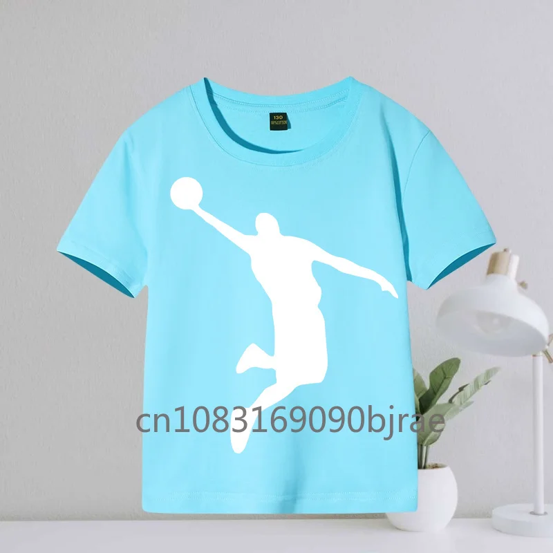 Summer kids Casual Jordan pattern Print Boys Gilrs 100% Cotton Breathable T-shirt Fashion Round Neck Short Sleeve Children Tops