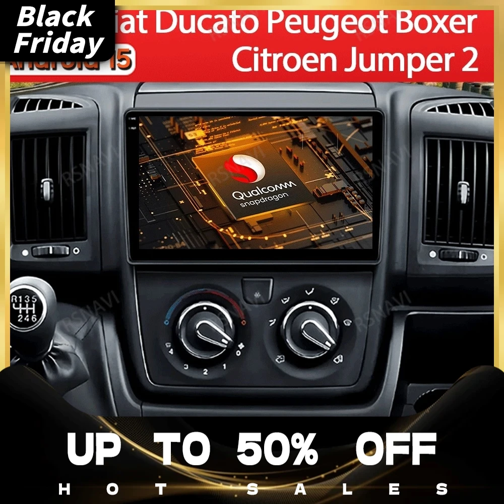 

Android 15 Car Radio For Fiat Ducato 3 2006 - 2022 Carplay Auto Multimedia Stereo Player GPS Navi BT 360 Camera 4G WIFI QLED DSP