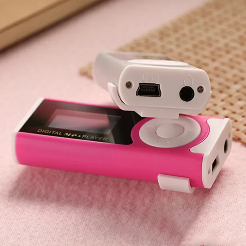 New Portable MP3 Player LCD Screen Slim Mini Clip Mp3 Player Electronic Sports Music Player Support Micro SD TF Card Flashlight