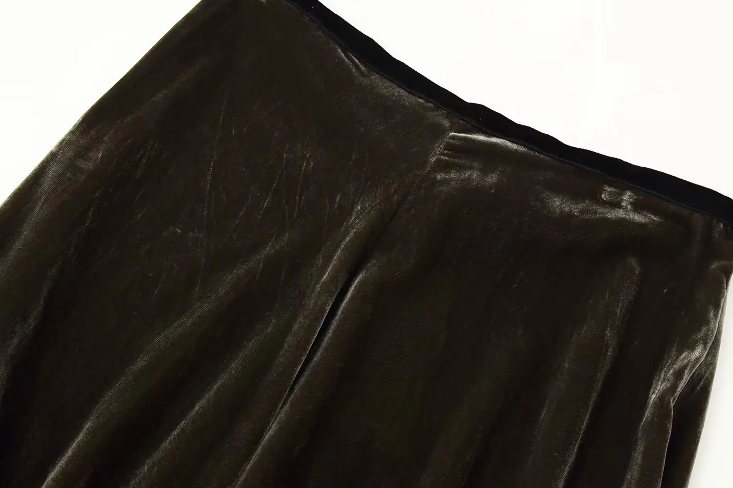 Mezza gonna patchwork in pizzo da donna Autunno Inverno Moda Versatile abito in pizzo di velluto Sottoveste a trapezio in tinta unita allentata