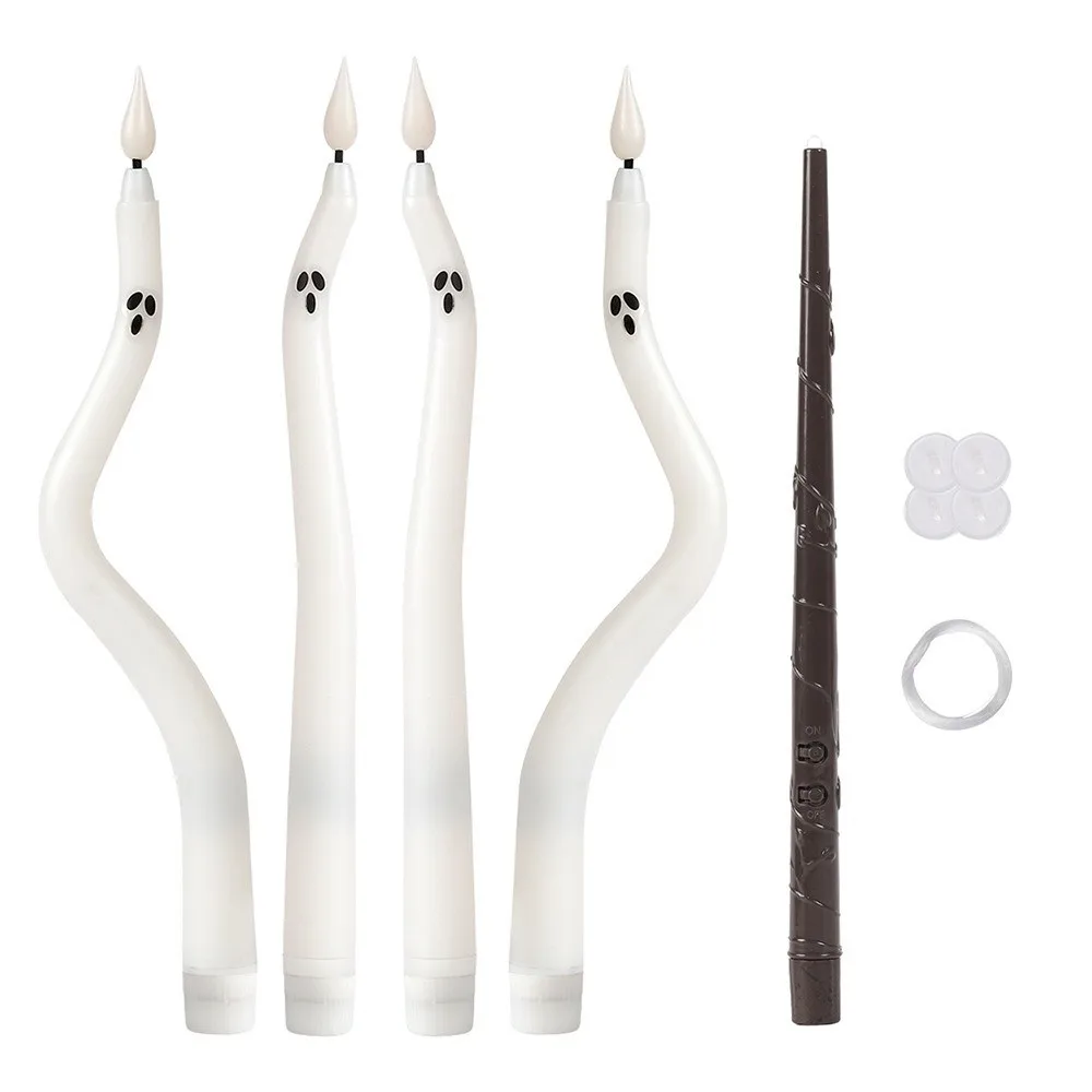 S-Shaped LED Electronic Candles Twisted Long Stem Flickering Flameless Candles Ambient Lighting Long Pole Fake Candles
