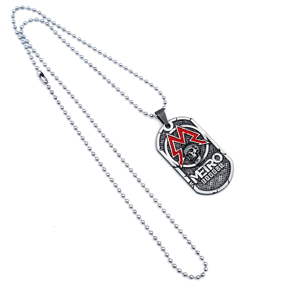 Metro 2033 Necklace for Men Women Classic Game Necklaces Fashion Accessory Jewelry Pendant Metal Chain Choker Collares Gift