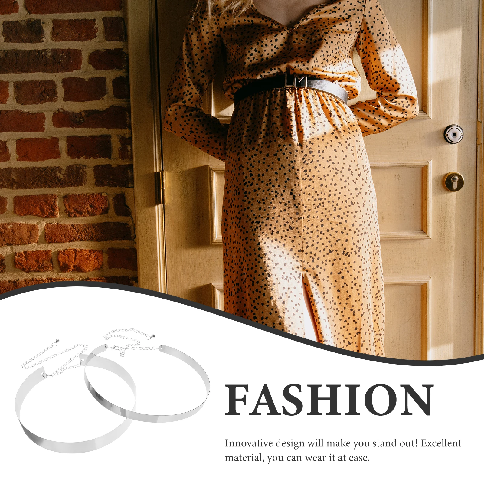 2 قطعة سلسلة الخصر المعدنية خمر نمط حزام خصر عريض للنساء فساتين راقية ديكور تنوعا الملابس التبعي حزام الرجعية