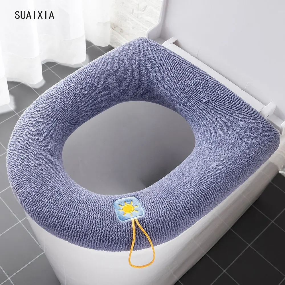 Thicken Toilet Seat Cover Mat Winter Warm Soft Washable Closestool Mat Seat Case Toilet Lid Pad Bidet Cover Bathroom Accessories