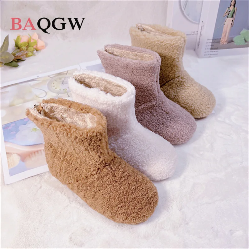 Winter Kids Toddler Girls Boys Fleece Boots Thicken Warm Shoes Good Quality Fashion Girls Kids Zipper Snow Boots Size 25-35