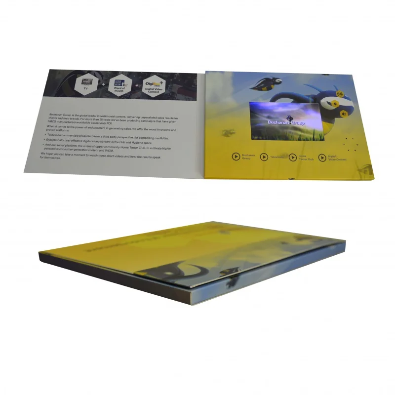 

Customized 7 inch size Newest design video in print brochure with lcd screen