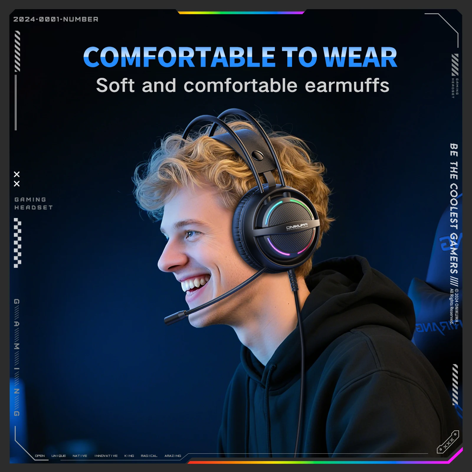 ONIKUMA X88 جديد سماعة الألعاب السلكية 3.5 مللي متر جاك المحيطي سماعات الألعاب ستيريو مع هيئة التصنيع العسكري لينة الذاكرة غطاء للأذنين للكمبيوتر المحمول #6