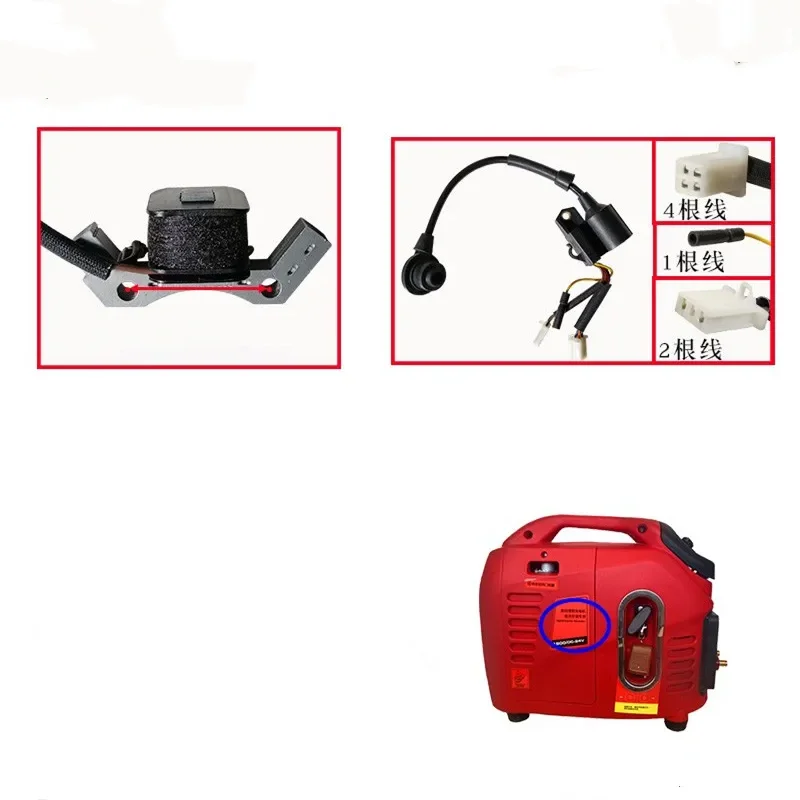 Imagem -05 - Bobina de Ignição para Yamaha Gerador do Inversor Tempos Genconjunto Ignitor Estator Sólido 148f 1800i dc 24v 1.8kw 2.2kw