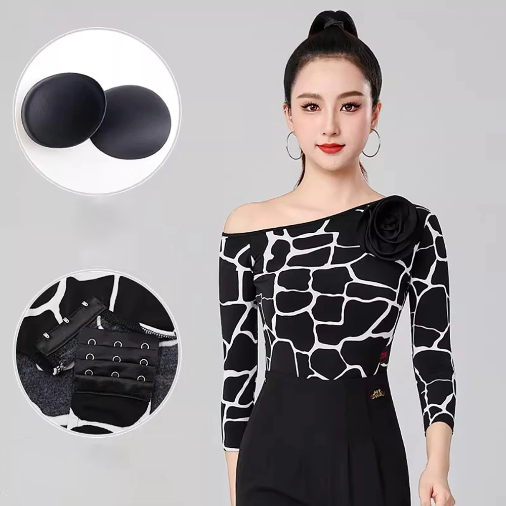 

Latin Dance Tops 2025 New Adults Women Ballroom Leotard Clothes National Standard Waltz Bodysuit Tango Blouse Practice Wear