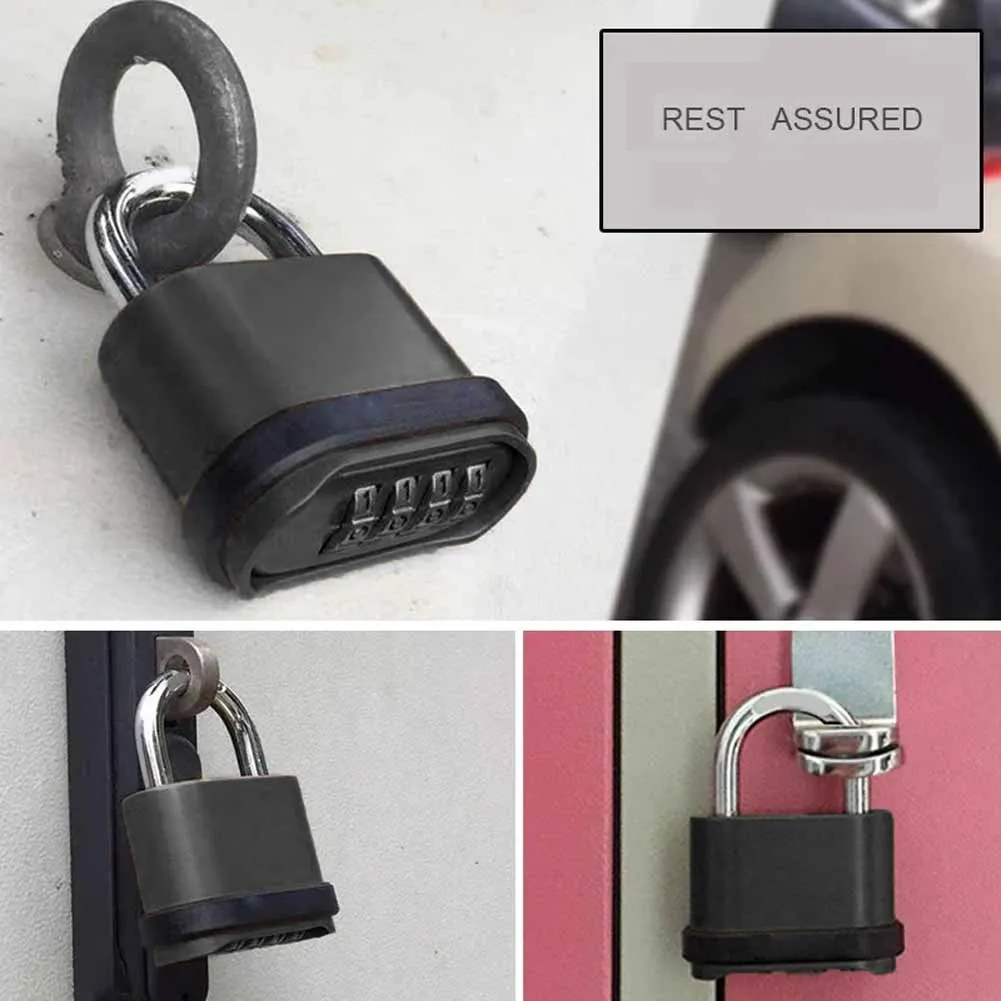 

Black Combination Lock Heavy-duty Outdoor Combination Lock Anti-cut Lock Anti-Cut Lock Robust Material Weather-Resistant