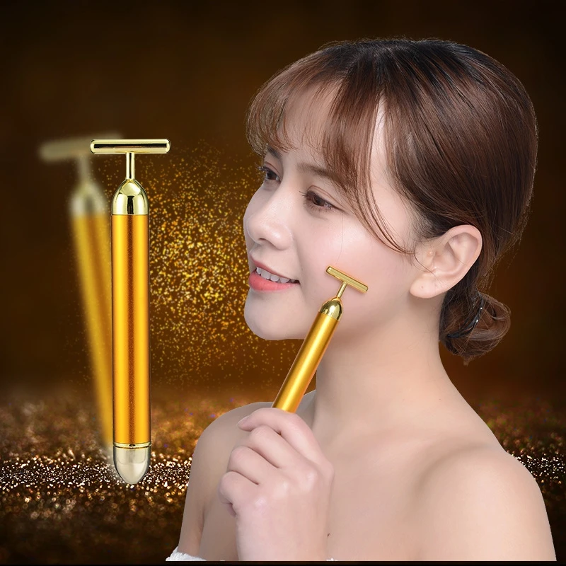 Or visage minceur énergie beauté barre impulsion raffermissant visage rouleau masseur ascenseur peau resserrement rides vibrant visage outil