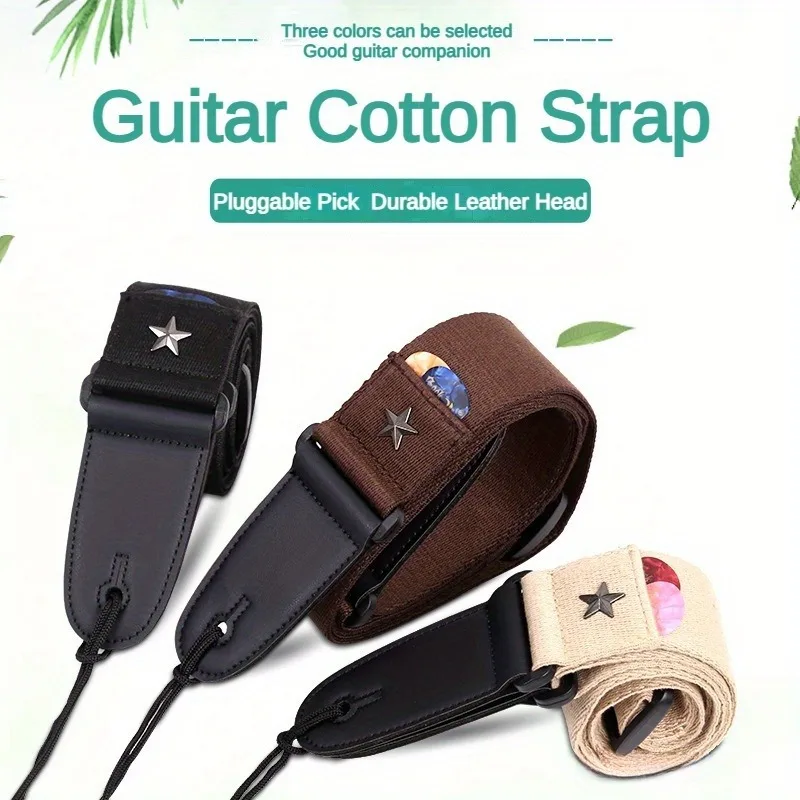 Electric Guitar Strap Acoustic Folk Guitarra Belt Straps Guitar Straps Pick Pocket Guitar Accessories，Thicken the mesh paddles