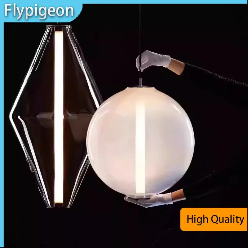 Nordic Minimalist LED Pendant Light Modern  Glass Hanging Lamp for Restaurant Cafe Bar Counter Kitchen Island Lighting Fixtures