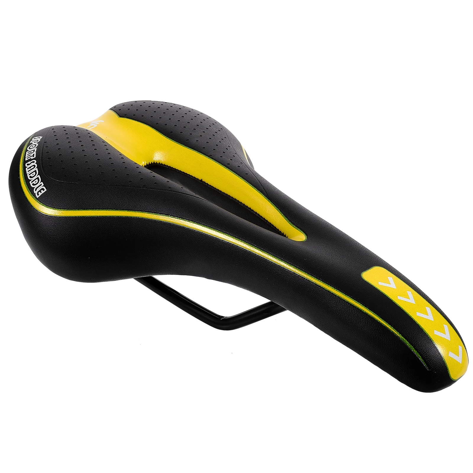 

Mountain Bike Yellow Professional Hollow Design Shockproof Lightweight Comfortable for Road Bicycle Seat