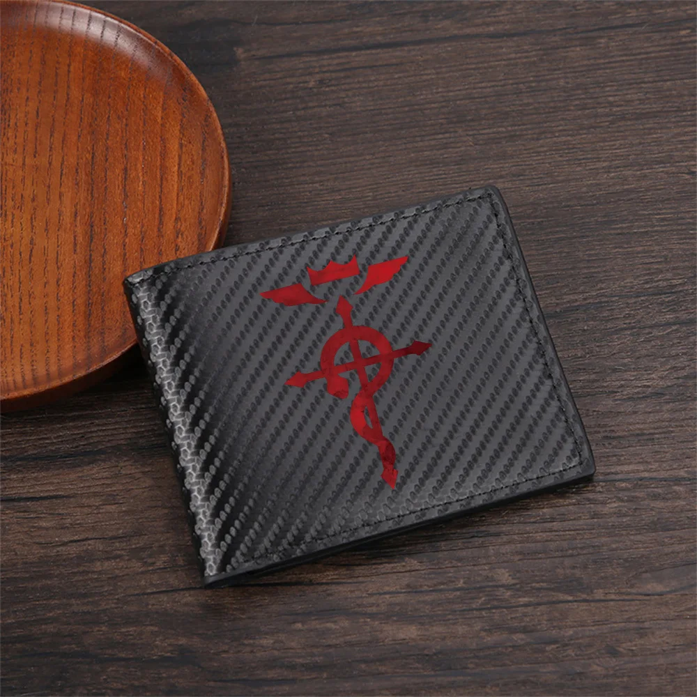Symbolic red alchemy winged crown Men's Wallets Simple Business Modern Stylish Printing Design Gifts For Father Boyfriend Christ