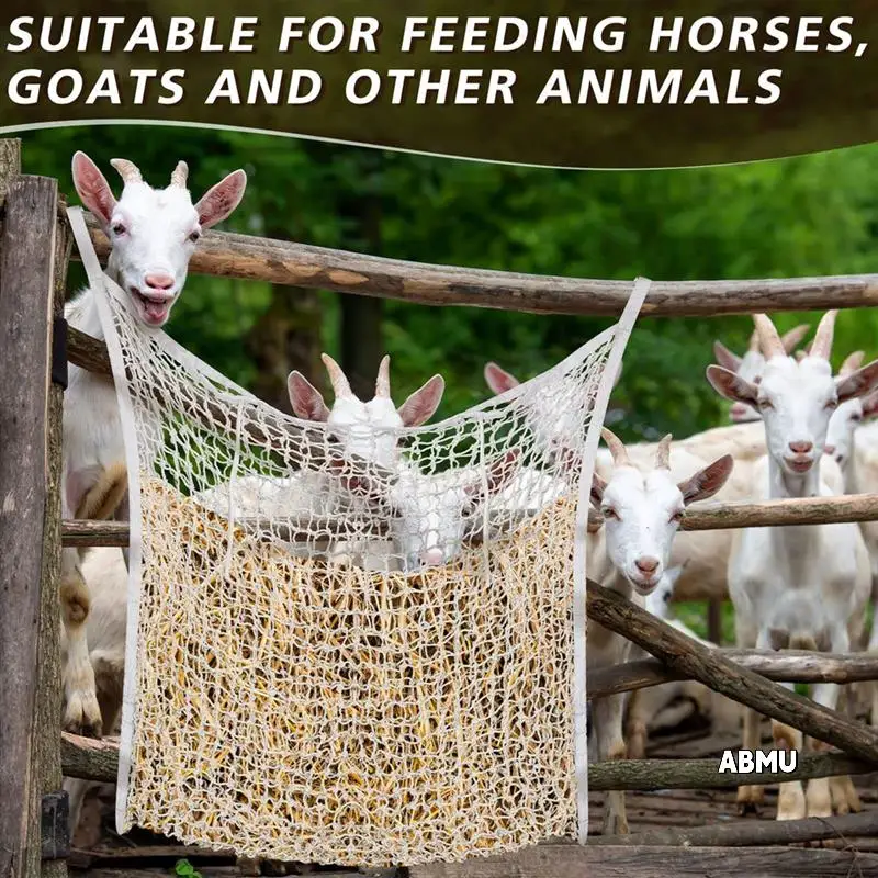 

Hay Feeder Hay Bag Horse Hay Net Horse Hay Net Horse Hay Bag For Horse Goat Horse Feeding Supplies,2Pcs White