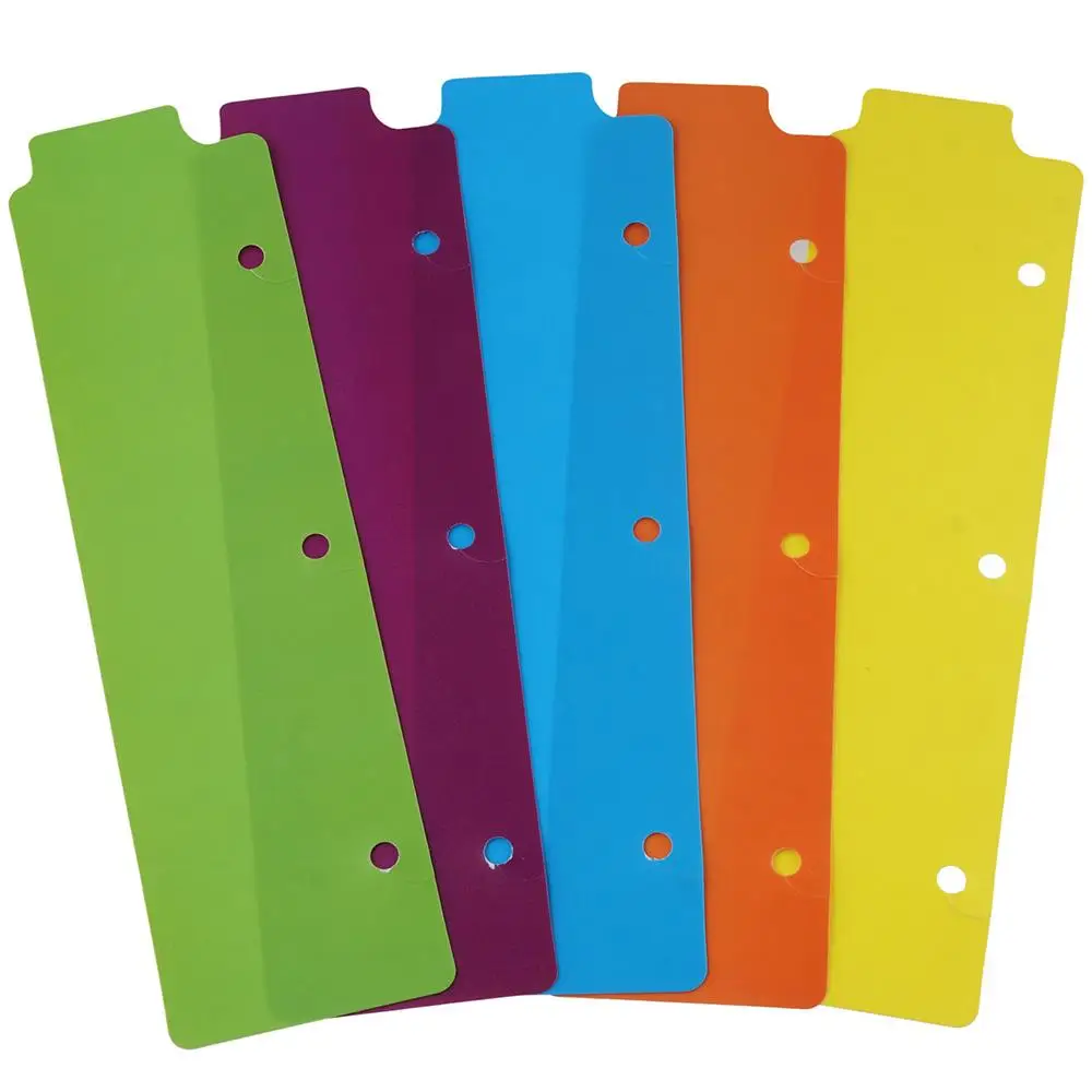5Pcs Mini Binder Divider 3 Ring Colorful Index Dividers Notebook Plastic Bookmark Office