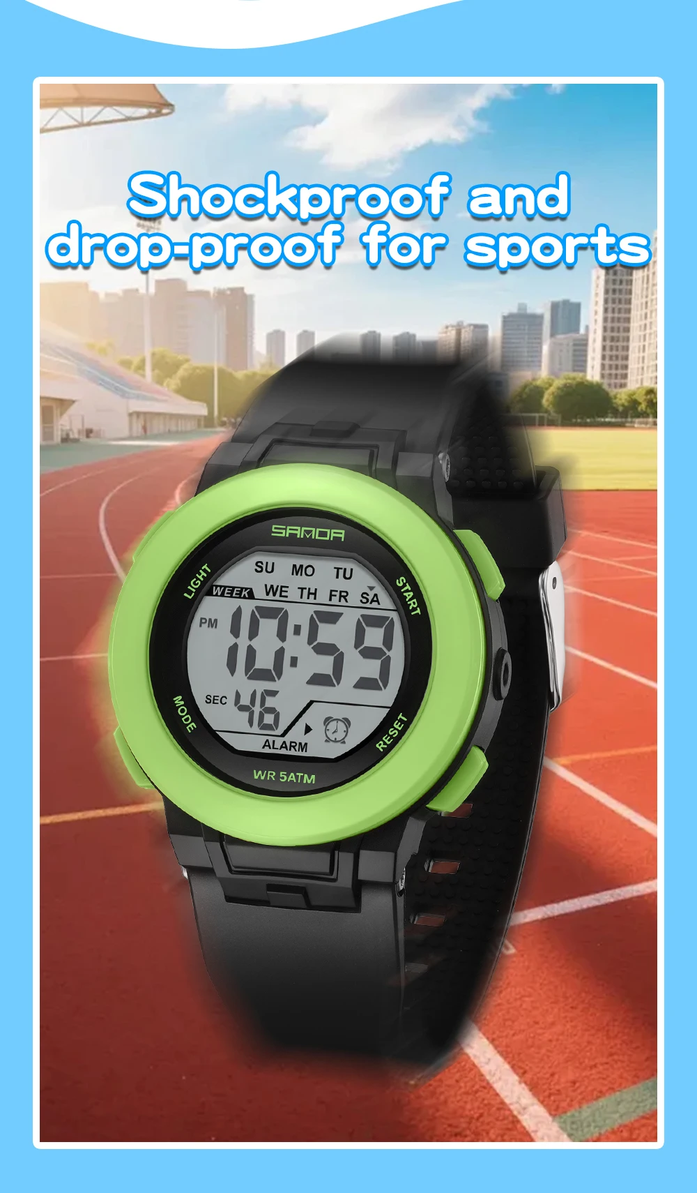 SANDA New 6383 Multifunctional Color Light Watch for High School Students' Sports, Men's and Women's Electronic Watches