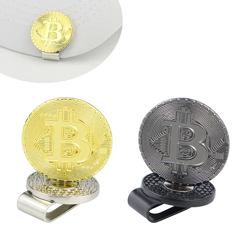 Juego de marcador de bola de Clip de sombrero de Golf pequeño y conveniente, marcador de Clip de sombrero magnético, marca de Clip de sombrero en forma de Bitcoin, marcador de Clip de sombrero, 1Pc