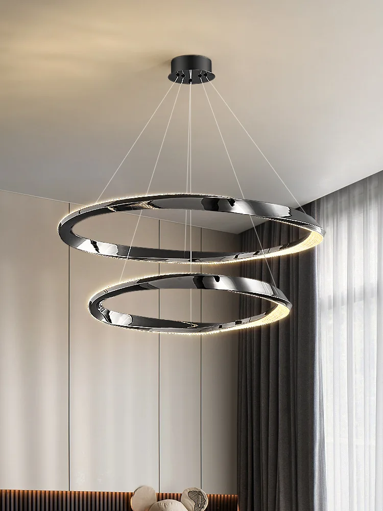 Modern LED Full Spectrum Circle Ceiling Chandeliers Italian Art Living Dining Room Pendent Lamp Home Decor Hanging Light Luster