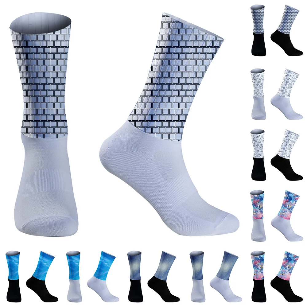 Men Women Cycling Socks Bike Socks Breathable Bicycle Socks Outdoor Sportswear 2024 New Socks