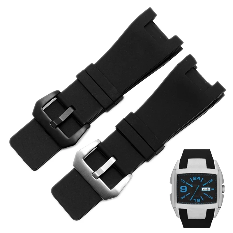 Breathable Silicone Strap Watch Band for Diesel DZ1216 DZ1273 DZ4246 DZ4247 DZ287 Soft Waterproof Sports Men Wrist Bracelet 32mm