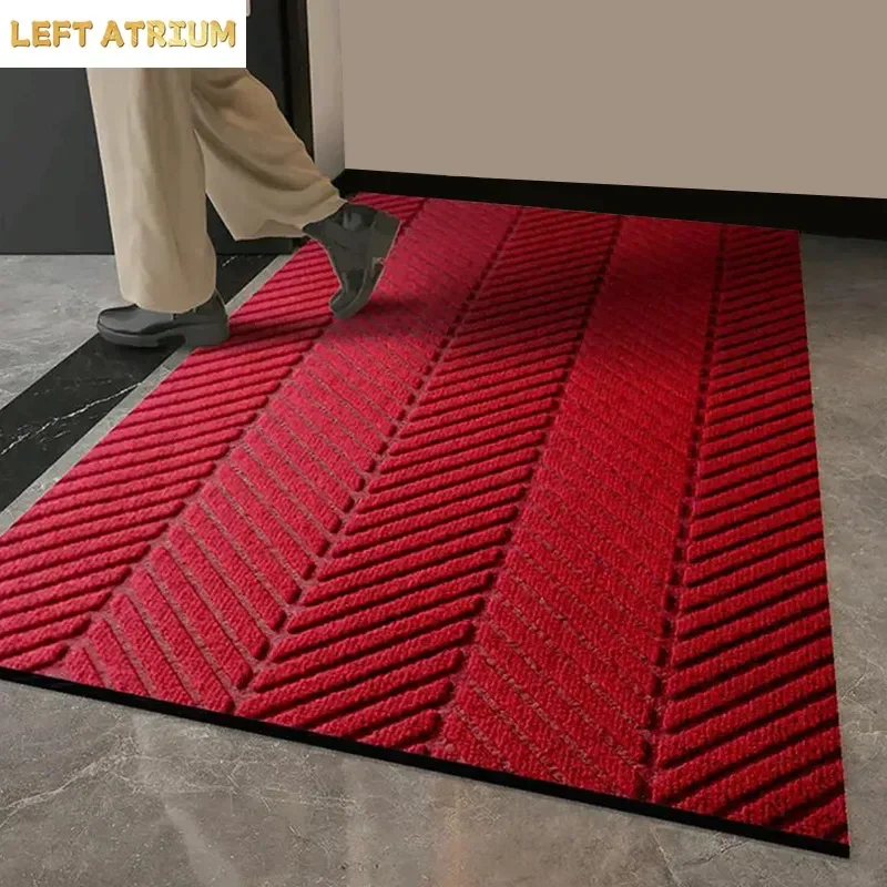 Front Door Entrance Mat Heavy Duty Natural Rubber Mat Easy Clean Low Profile Doormat Indoor Outdoor House Doormat Decor