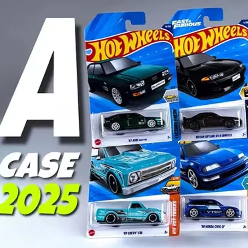Mattel Hot Wheels 1/64 2025 A Case Ford Bronco Honda Civic Chevy C10 coche coleccionable juguetes vehículo fundido a presión