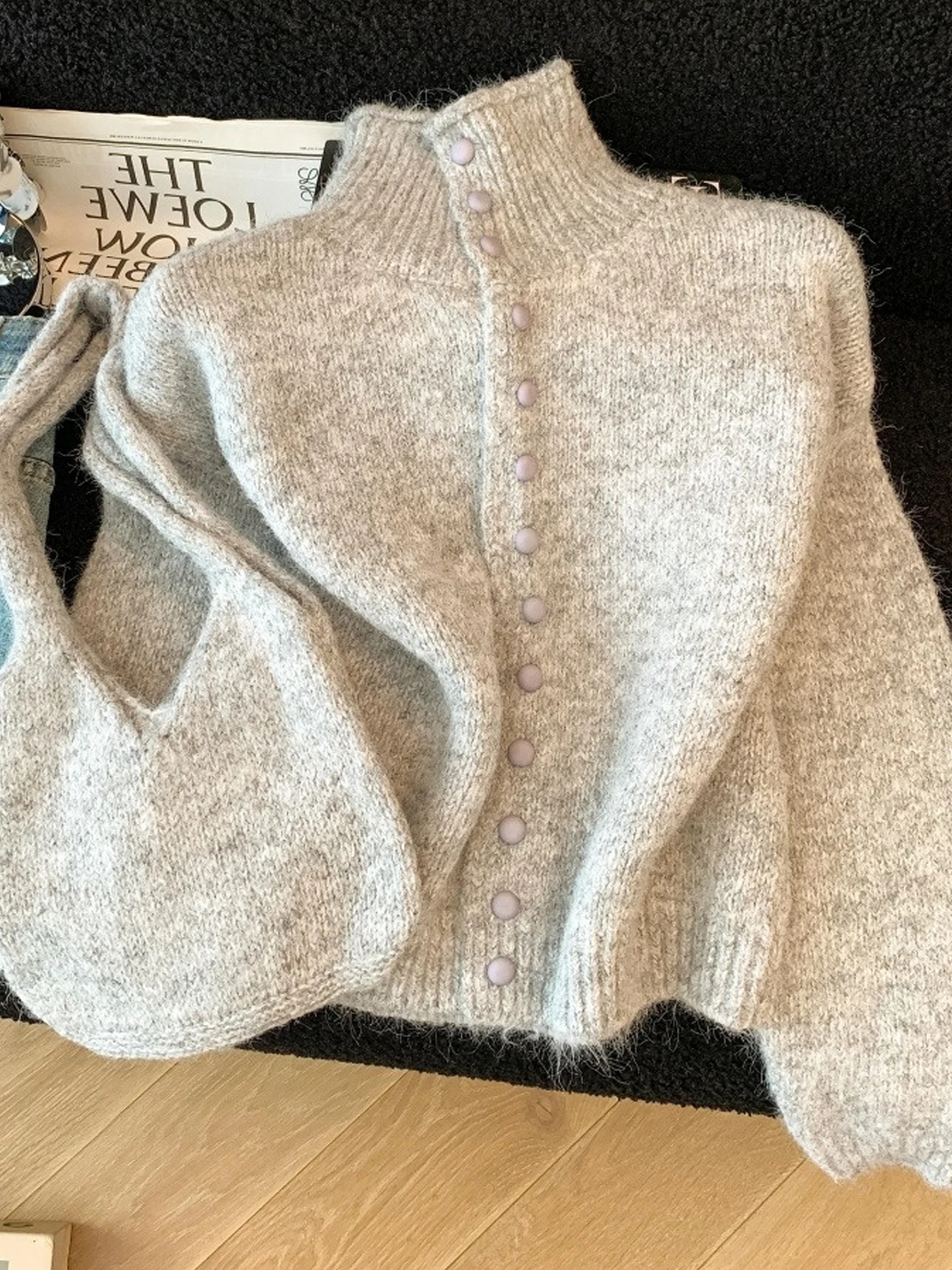 

Корейский модный свитер с высоким воротником, пальто, женское зимнее новое Thiened ort Independent Crossbody Bag Sle, теплый длинный топ све