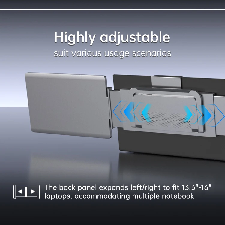 2026 فريدة من نوعها بالجملة 14 بوصة المحمولة الثلاثي شاشة تمديد IPS لوحة نوع المزدوج الجانب توسيع شاشات الكمبيوتر المحمول